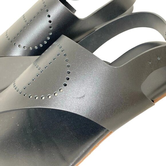 HERMES Black Leather Sandals 375-052425 - Picture 5 of 8